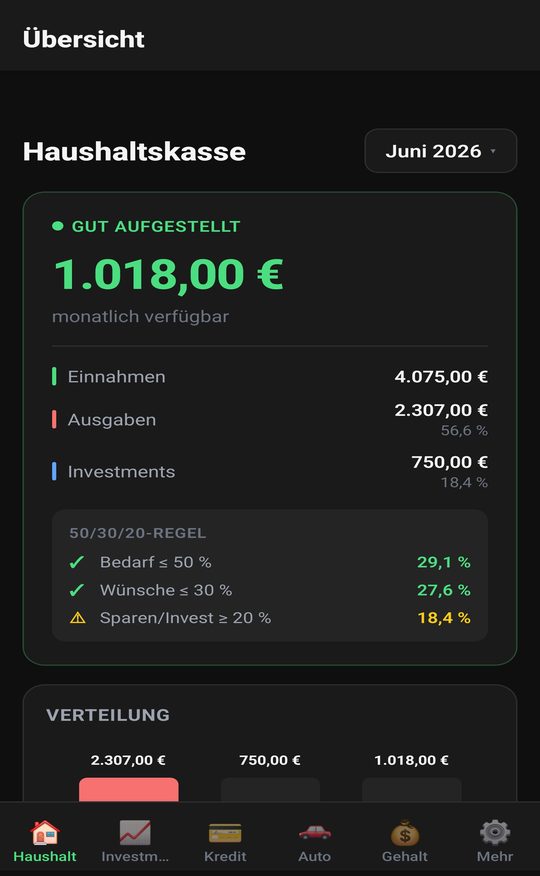 Haushaltskasse App Screenshot